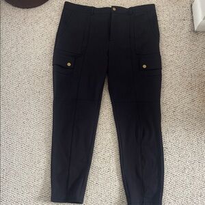 HALARA Dark Cargo Pants with Gold Accents